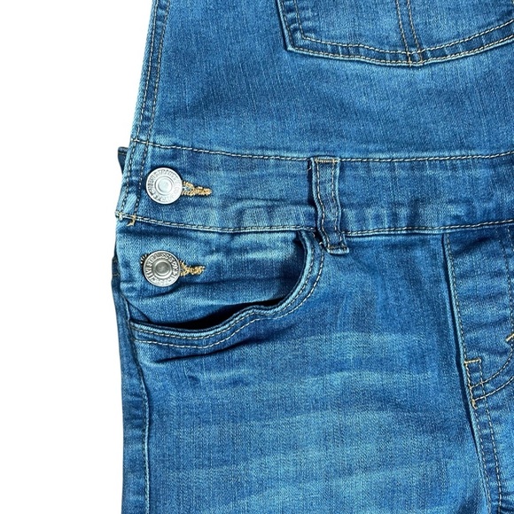 Levi’s Denim Bib Overalls Girl’s Size 7 Regular Medium Wash Straight Leg - Picture 6 of 9